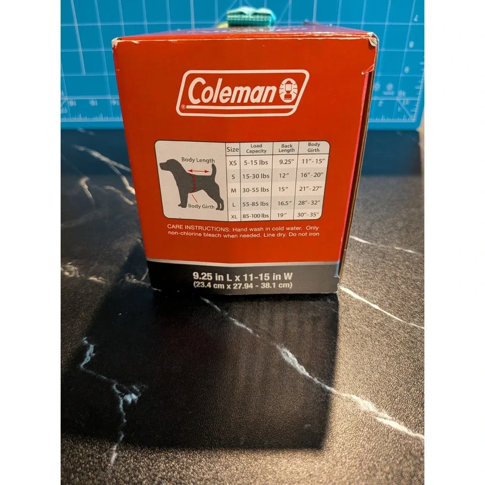 Coleman Pet Flotation Device Dog Life Jacket XS Mesh Rescue Handle Reflective